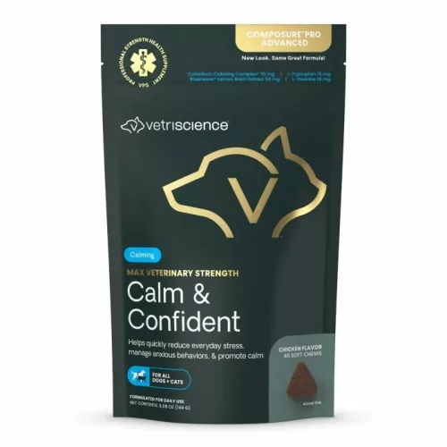Max Vet Strength Calm & Confident Soft Chews für Hunde & Katzen mit Hühnergeschmack - 45 Stück