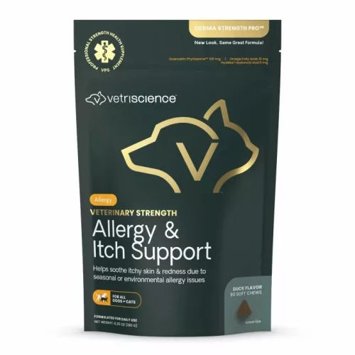 Vet Strength Allergy & Itch Support Chews für Hunde & Katzen mit Entengeschmack - 90 Stück